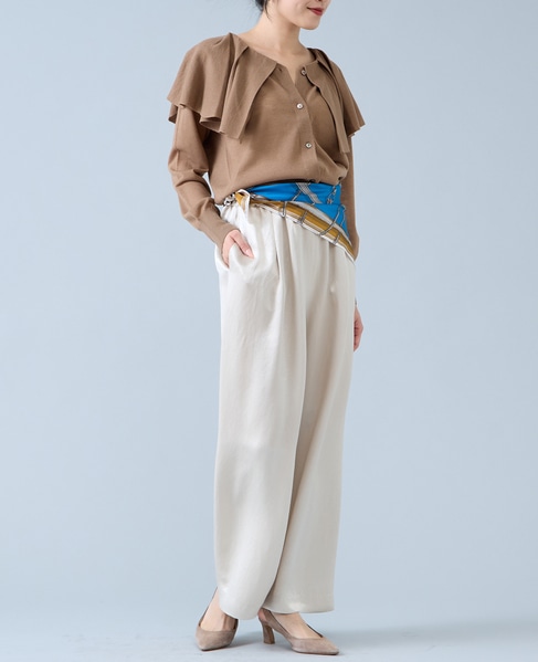 フリルカラーニット 詳細画像 モカ 2