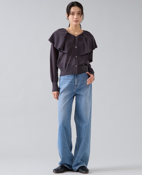 フリルカラーニット 詳細画像 チャコール 3