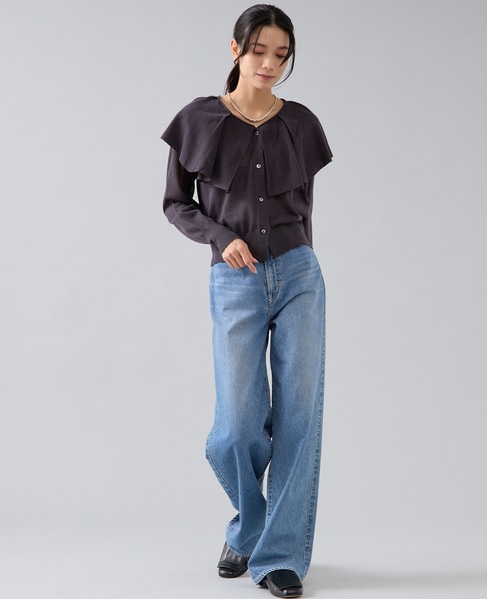 フリルカラーニット 詳細画像 チャコール 4