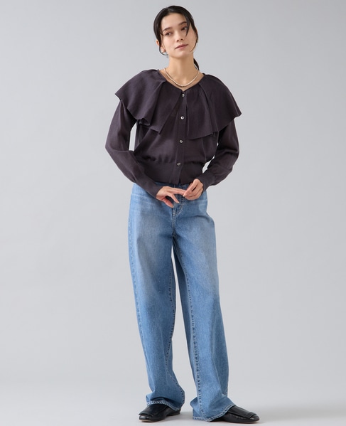 フリルカラーニット 詳細画像 チャコール 5