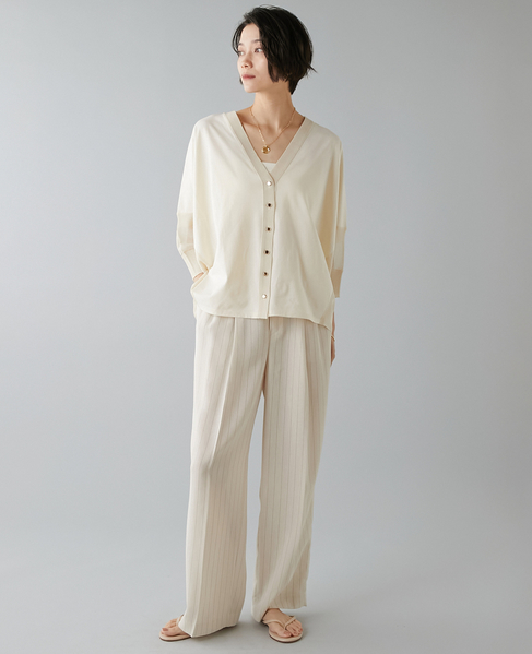 カットソーコンビニットカーディガン 詳細画像 アイボリー 2