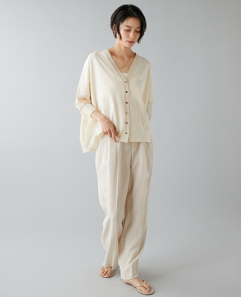 カットソーコンビニットカーディガン 詳細画像 アイボリー 3