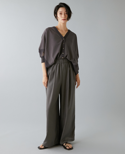 カットソーコンビニットカーディガン 詳細画像 チャコールグレー 2