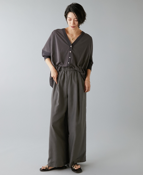 カットソーコンビニットカーディガン 詳細画像 チャコールグレー 3