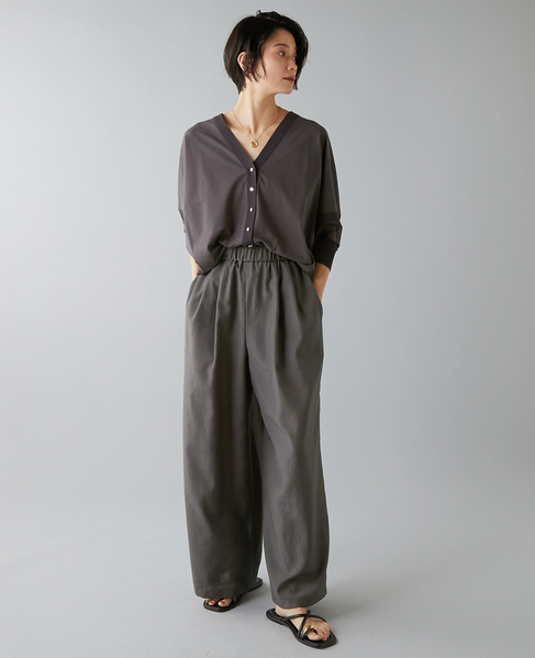 カットソーコンビニットカーディガン 詳細画像 チャコールグレー 4