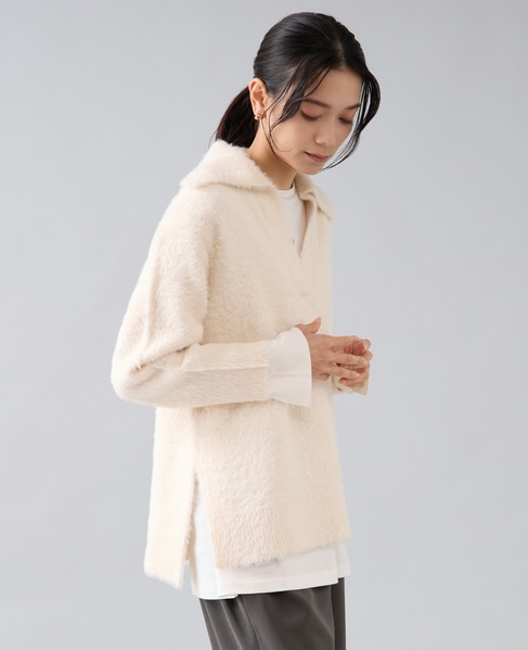 セーラーカラーフェザーニット 詳細画像 アイボリー 3