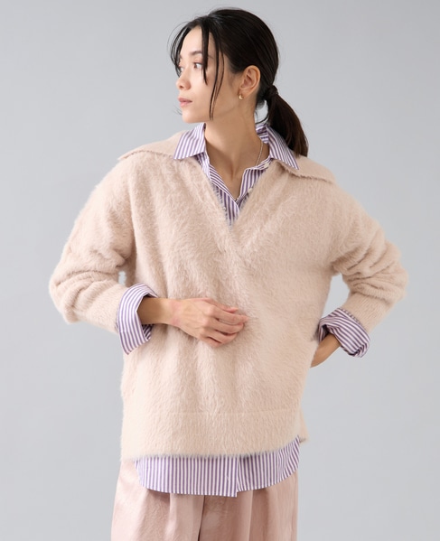 セーラーカラーフェザーニット 詳細画像 ピンク 2