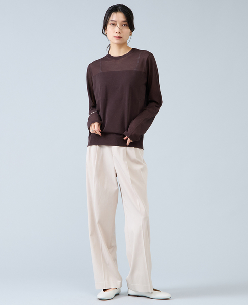 ロングスリーブシアーニット 詳細画像 ブラウン 2