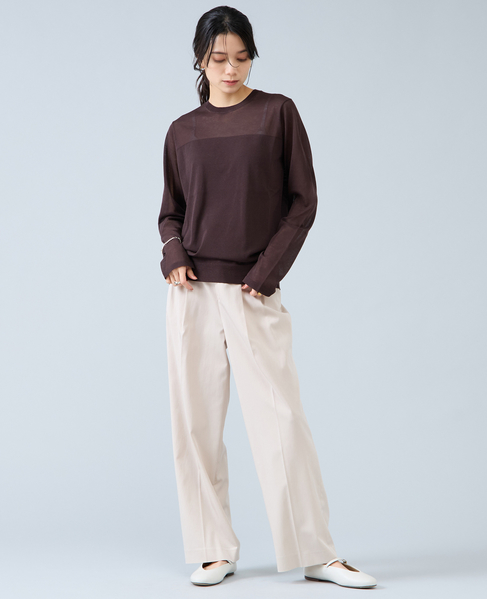 ロングスリーブシアーニット 詳細画像 ブラウン 3