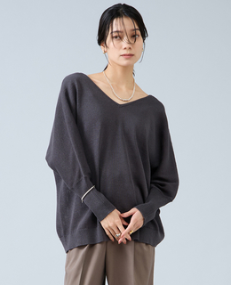 レースアップニット