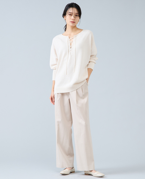 レースアップニット 詳細画像 アイボリー 2