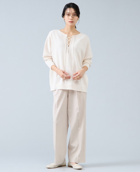 レースアップニット 詳細画像 アイボリー 3