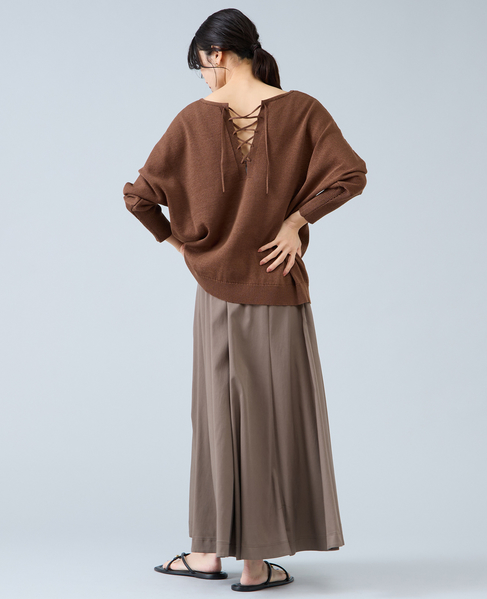 レースアップニット 詳細画像 ブラウン 6