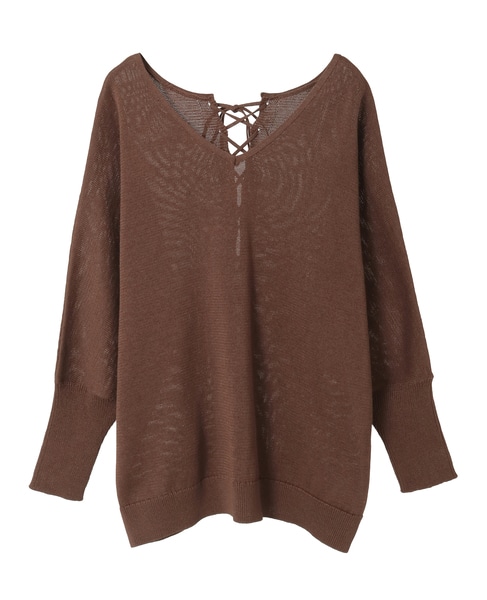 レースアップニット 詳細画像 ブラウン 7