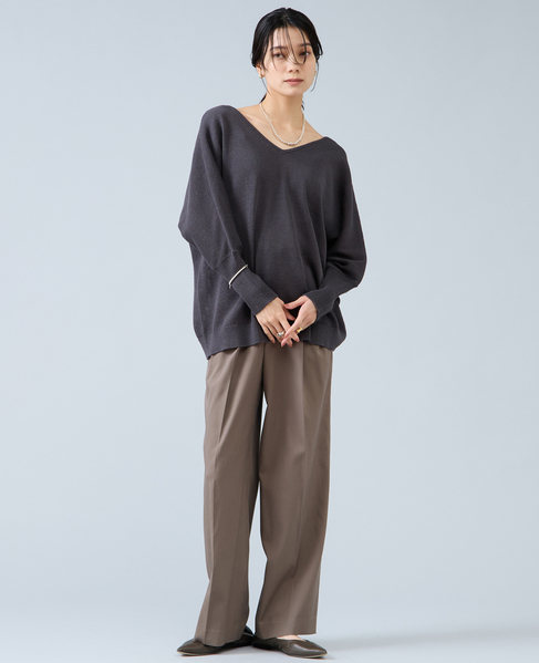 レースアップニット 詳細画像 チャコール 2