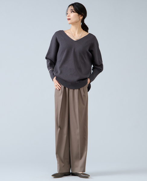 レースアップニット 詳細画像 チャコール 4