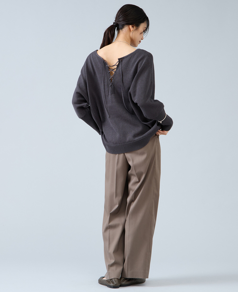 レースアップニット 詳細画像 チャコール 6