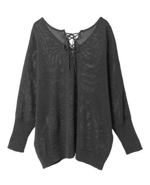 レースアップニット 詳細画像 チャコール 8