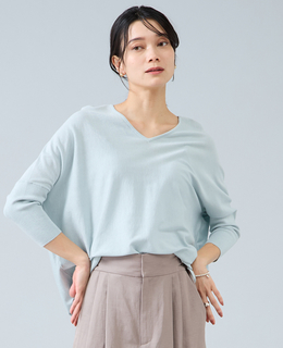 【定番】Vネックドルマンニット