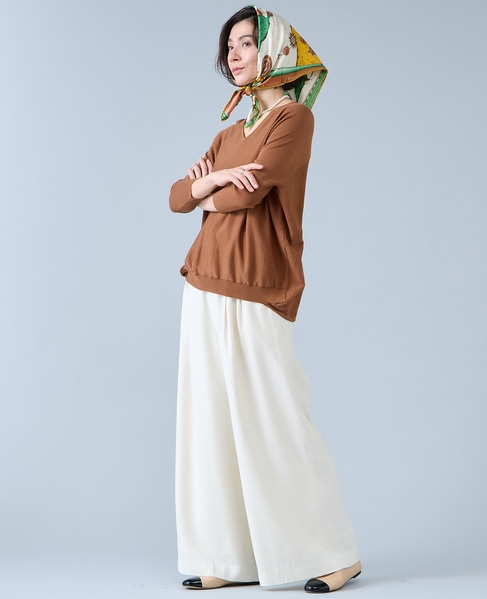 【定番】Vネックドルマンニット 詳細画像 ブラウン 3