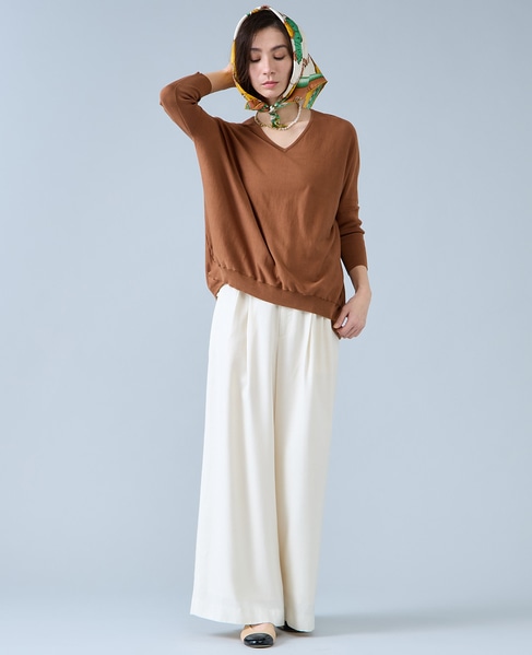 【定番】Vネックドルマンニット 詳細画像 ブラウン 5