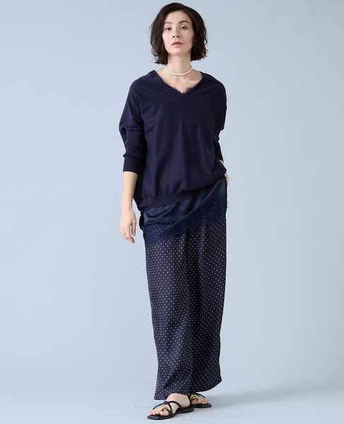 【定番】Vネックドルマンニット 詳細画像 ネイビー 2