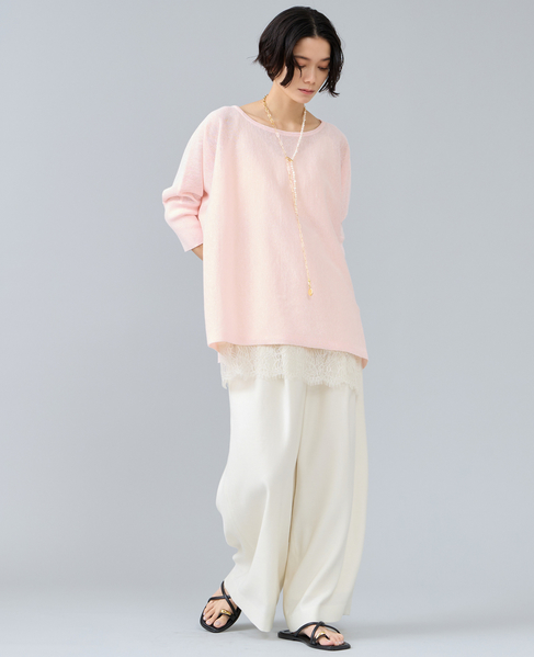 ワイドドルマンオーバーニット 詳細画像 ライトピンク 4