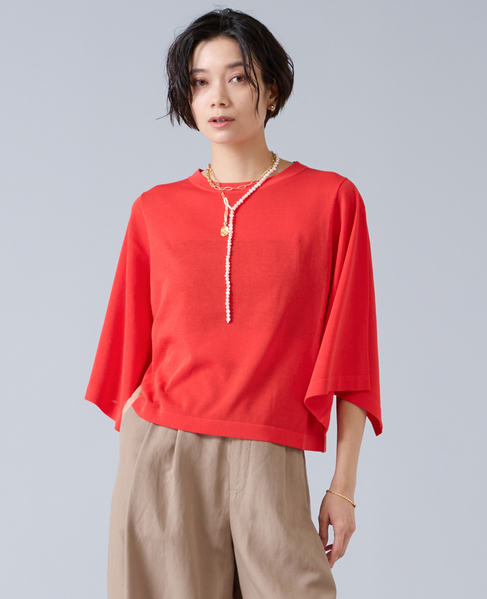 クロップドワイドニット 詳細画像 レッド 1