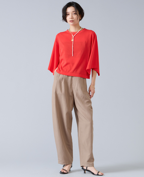 クロップドワイドニット 詳細画像 レッド 2