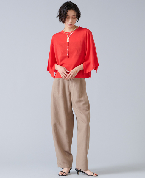 クロップドワイドニット 詳細画像 レッド 3