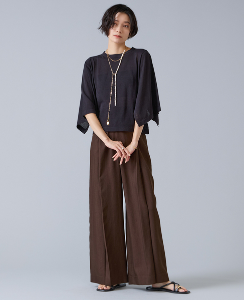 クロップドワイドニット 詳細画像 ブラック 2