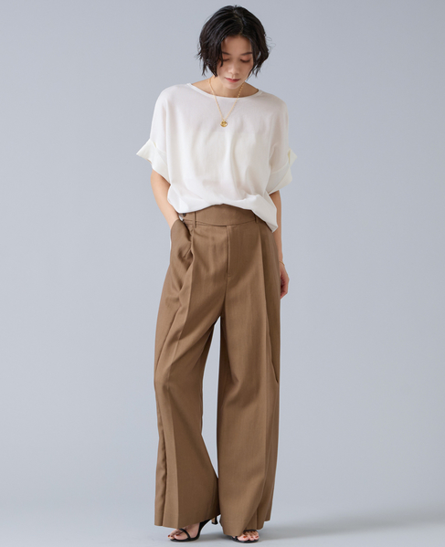 【定番】袖サテンニット 詳細画像 ホワイト 3