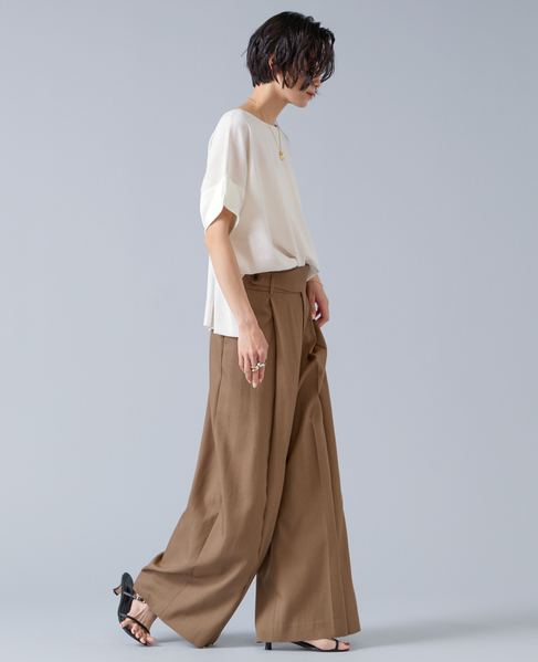 【定番】袖サテンニット 詳細画像 ホワイト 4