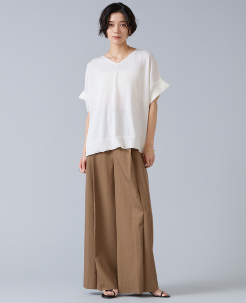 【定番】袖サテンニット 詳細画像 ホワイト 6