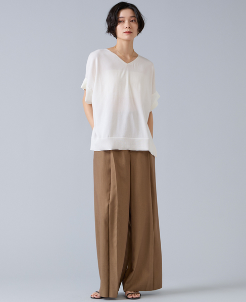 【定番】袖サテンニット 詳細画像 ホワイト 7