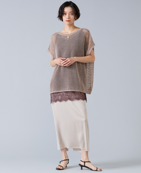 マルチウェイメッシュスリッニット 詳細画像 ベージュ 3