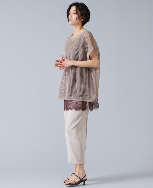 マルチウェイメッシュスリッニット 詳細画像 ベージュ 4