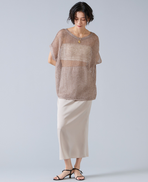 マルチウェイメッシュスリッニット 詳細画像 ベージュ 7