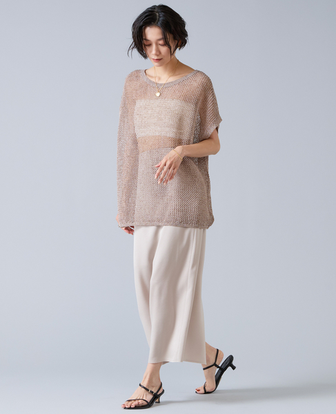 マルチウェイメッシュスリッニット 詳細画像 ベージュ 8