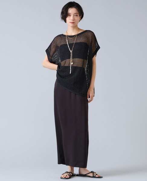 マルチウェイメッシュスリッニット 詳細画像 ブラック 3