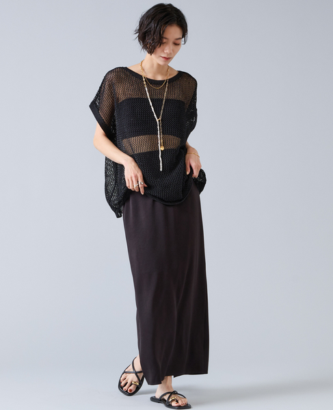 マルチウェイメッシュスリッニット 詳細画像 ブラック 4