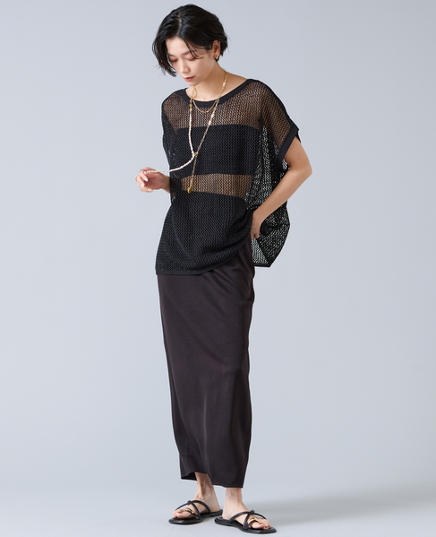 マルチウェイメッシュスリッニット 詳細画像 ブラック 5