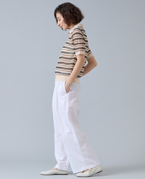 マルチボーダーシアーポロニット 詳細画像 ベージュ 4