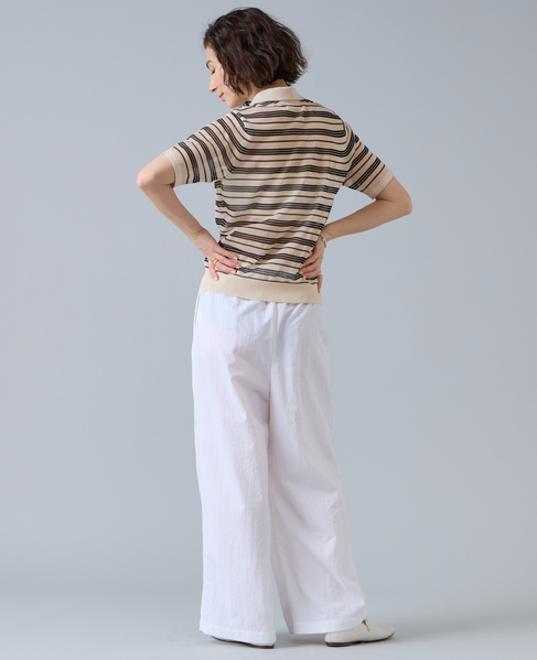 マルチボーダーシアーポロニット 詳細画像 ベージュ 5