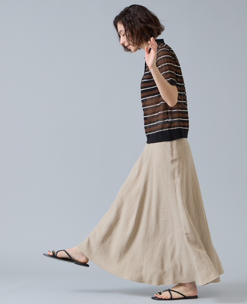 マルチボーダーシアーポロニット 詳細画像 ブラック 4