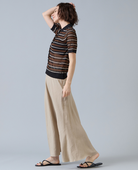 マルチボーダーシアーポロニット 詳細画像 ブラック 5