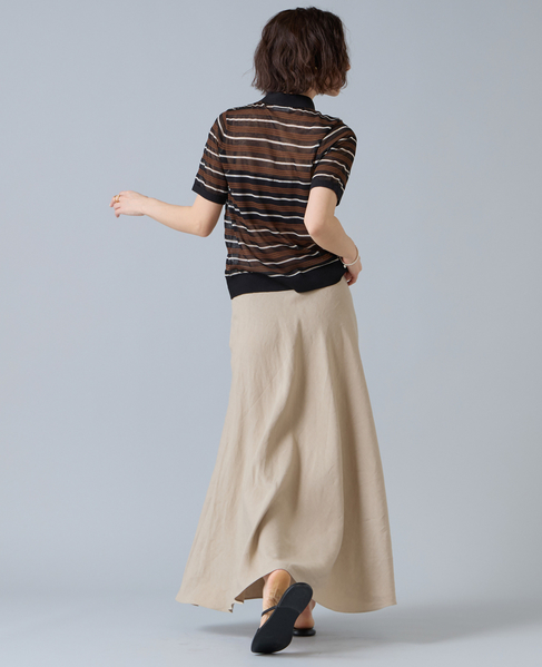 マルチボーダーシアーポロニット 詳細画像 ブラック 6