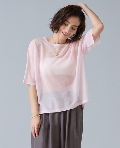シアーニットトップス 詳細画像 ピンク 1