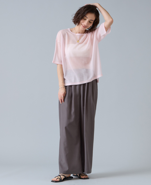 シアーニットトップス 詳細画像 ピンク 2