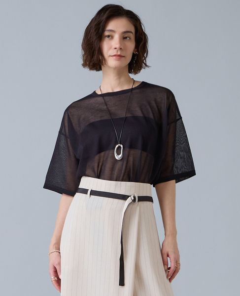 シアーニットトップス 詳細画像 ブラック 1